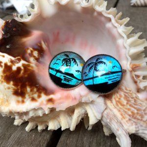 Vintage Sterling Silver Butterfly Wing Earrings